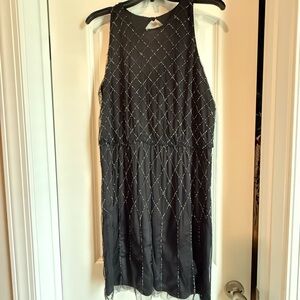 Liliana Black Midi Dress with Beading